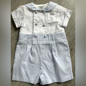 Blue Seersucker Sailor Jon Jon